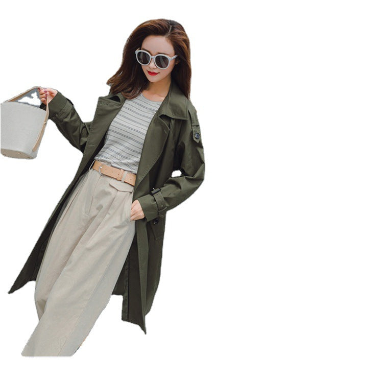 Dam Mid-length trenchcoat med figure-flattering knytband och justerbar muddar