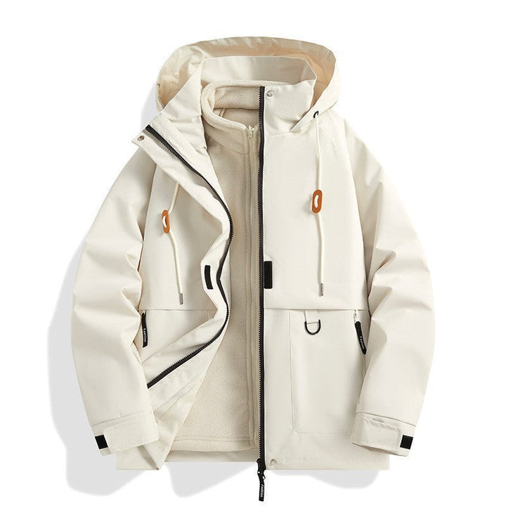 Herr Vadderad Softshell Funktionell Jacka med Huva, Fleece Inre Foder och Dold Dragkedja