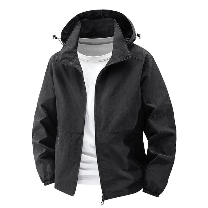 Herr Packable Vindtät Softshell Jacka med Huva med Adjustable Huva
