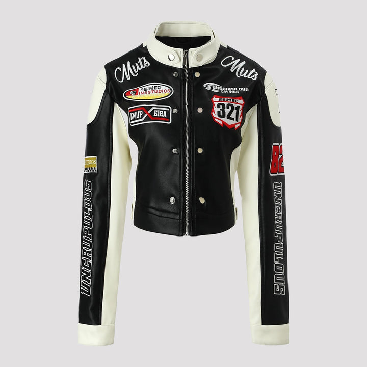 Dam Racer bikerjacka in Retro Motorsport look