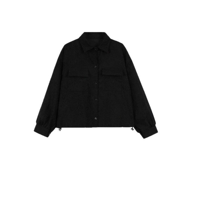 Dam cropped manchester jacka med oversized ärmar och bröstfickor
