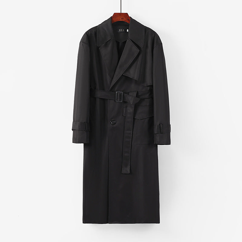 Dam längre skräddad trenchcoat med knytband och vid shawl krage