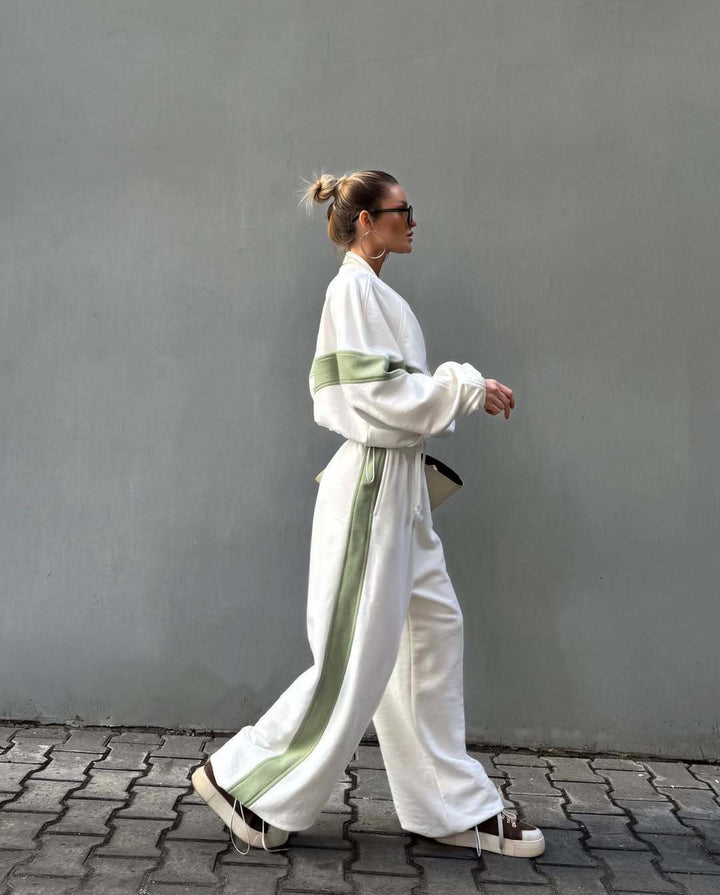 Dam lätt oversized vindjacka med kontrast panels, drawstring fåll, och elastiska muddar