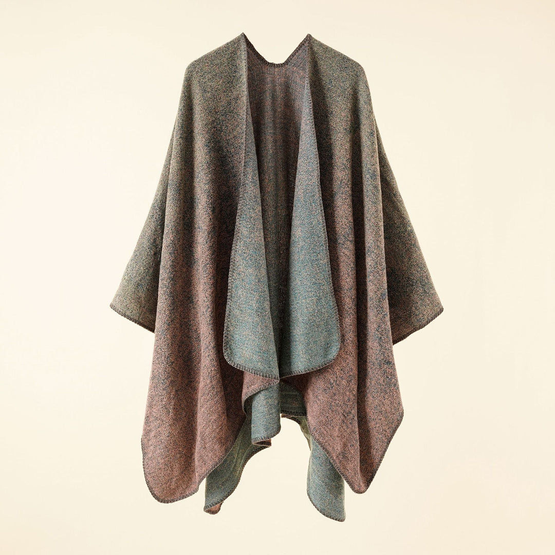 Dam Jacquard poncho med Paisley mönster