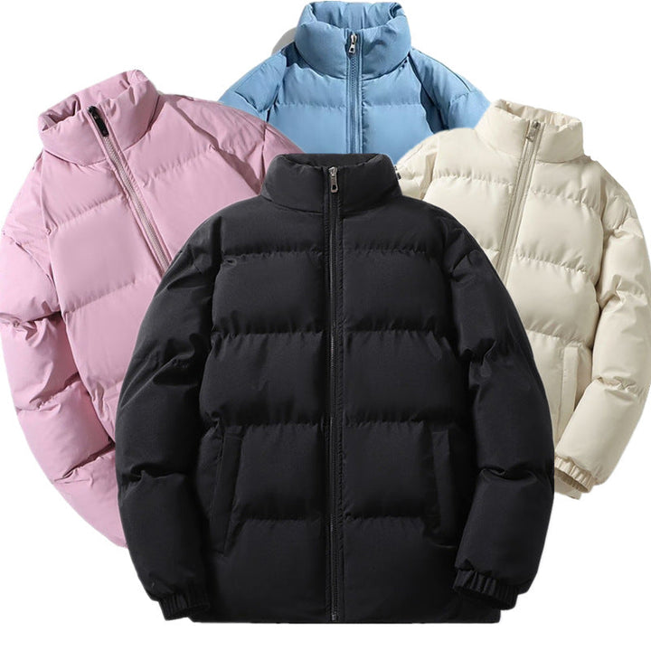Dam kort skärning Thermal pufferjacka med ståkrage och minimalistisk dragkedja fram