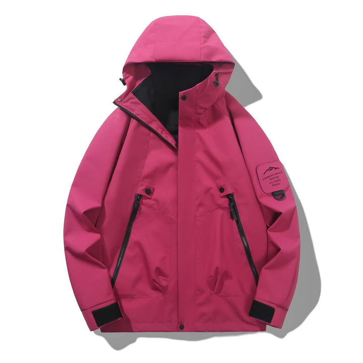 Dam vattenavvisande softshell funktionsjacka med justerbar huva, vindtät membrane och diagonal zip fickor