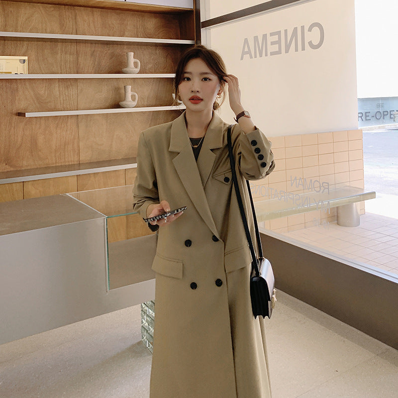 Dam Double-Breasted oversized trenchcoat med Boxy silhuett och Extended skärning
