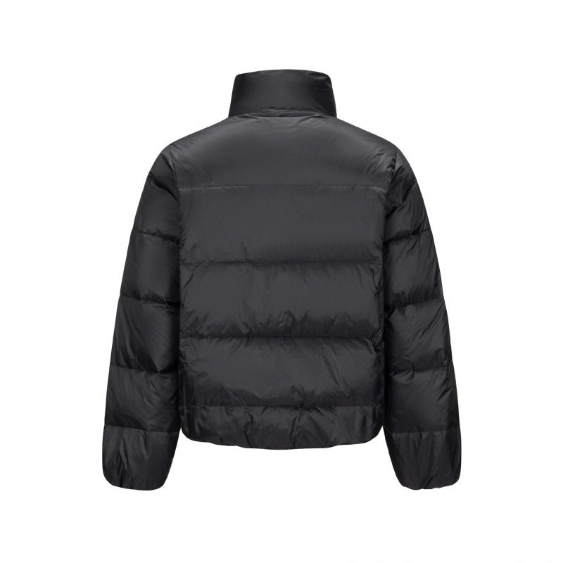 Herr short-cut compact packable pufferjacka med ståkrage och dold bröstficka