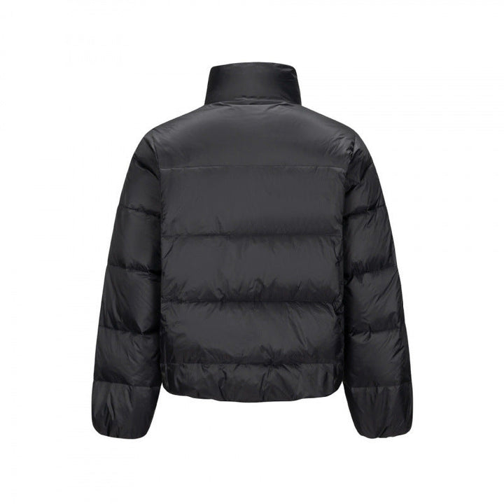 Herr short-cut compact packable pufferjacka med ståkrage och dold bröstficka