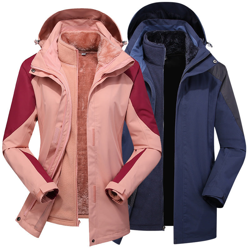 Dam Modular Softshell regn jacka med avtagbar fleece inner jacka och justerbar huva