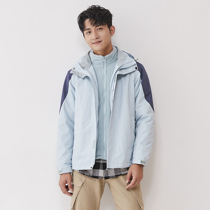 Dam double-layer utomhusjacka med removable fleece inner jacka och vindtät membrane