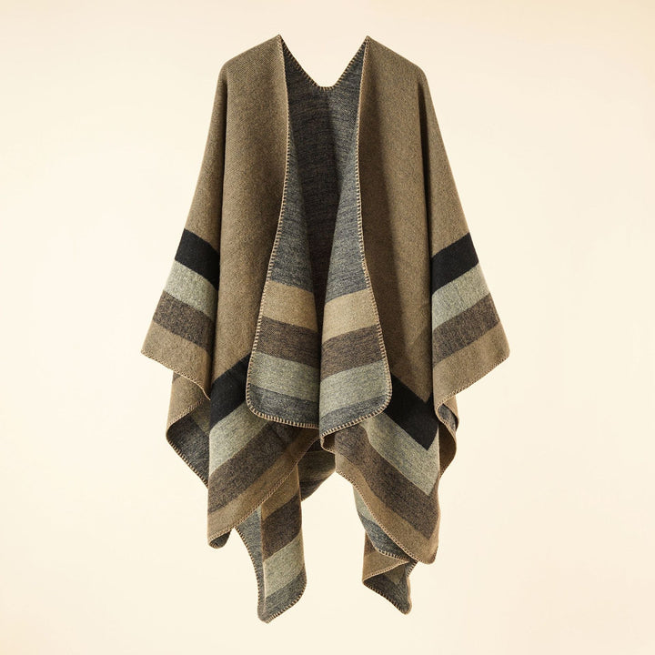 Dam Jacquard poncho med Paisley mönster