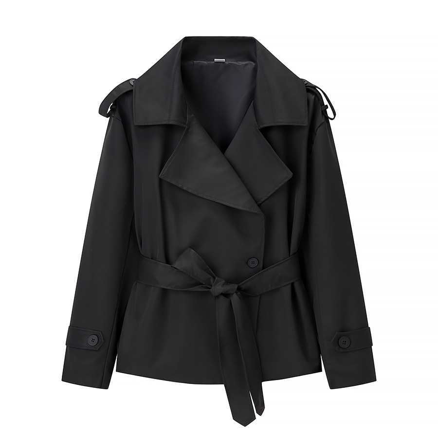 Dam Lightly Tailored Trenchcoat med Belt, Epaulettes och Satin Foder