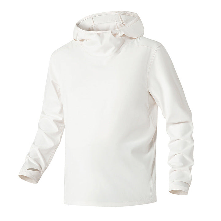 Herr Kapuzenpullover med Hohem Schalkragen Aus Teknisk Stretchjersey