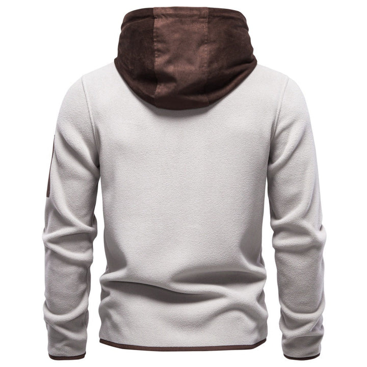 Herr Funktionell Fleece Jacka med Huva, Dragkedja och Ärm Dragkedja Ficka