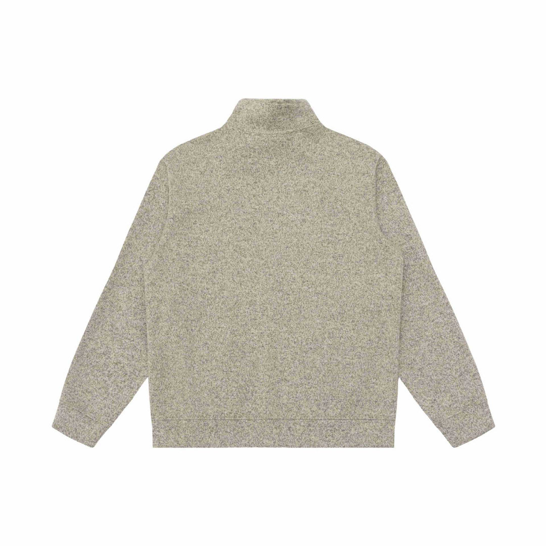 Dam Dragkedja Jacka Gjord av Mottled Teddy Fleece med Ståkrage och Dragkedja Fickor
