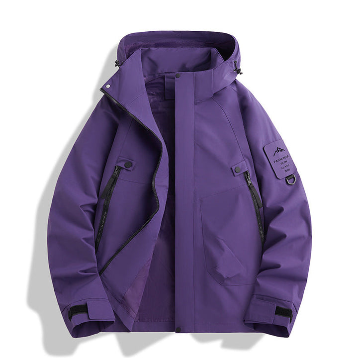 Dam vattenavvisande softshell funktionsjacka med justerbar huva, vindtät membrane och diagonal zip fickor