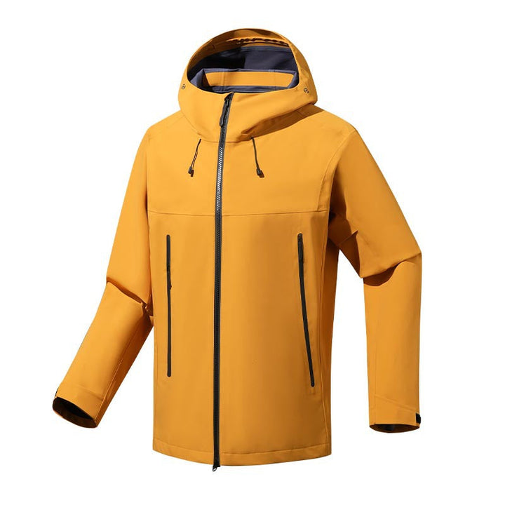 Herr vatten- och vindtät softshell utomhusjacka med justerbar huva