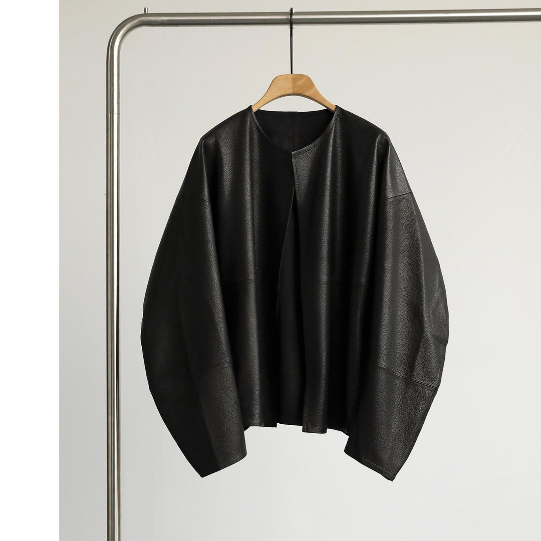 Dam oversize läder jacka