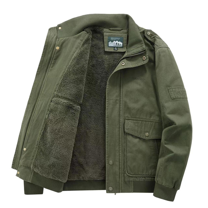 Herr Insulated Fält Blouson med Full Teddy Fleecefoder, Dold Zip Fram och Utility Fickor