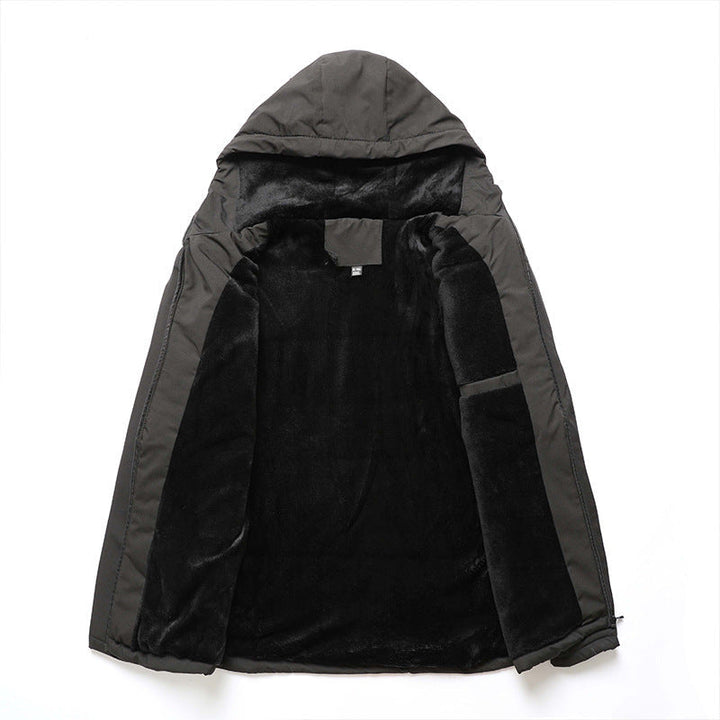 Herr Nano Water-Repellent Vadderad Thermo Luvtröja Jacka med Fleece Foder och Concealed Fickor med Dragkedja