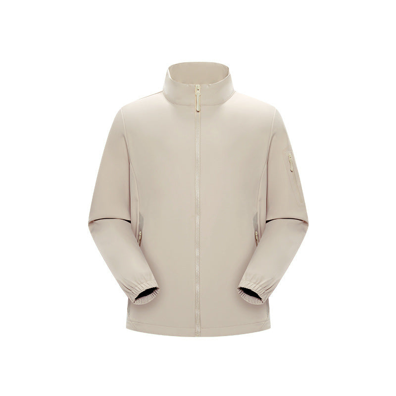 Unisex Lätt Softshelljacka med Stå Krage, Full-Length Dragkedja och Arm Ficka