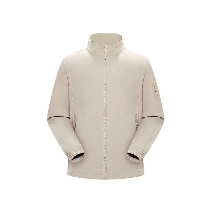 Unisex Lätt Softshelljacka med Stå Krage, Full-Length Dragkedja och Arm Ficka