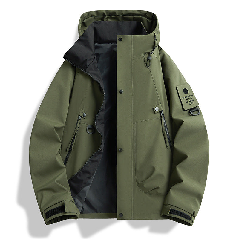 Herr ventilerande softshell med huva Jacka med Funktion ärm Ficka och D-Ring