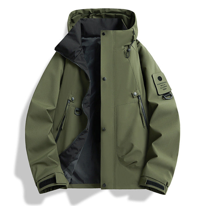 Herr ventilerande softshell med huva Jacka med Funktion ärm Ficka och D-Ring