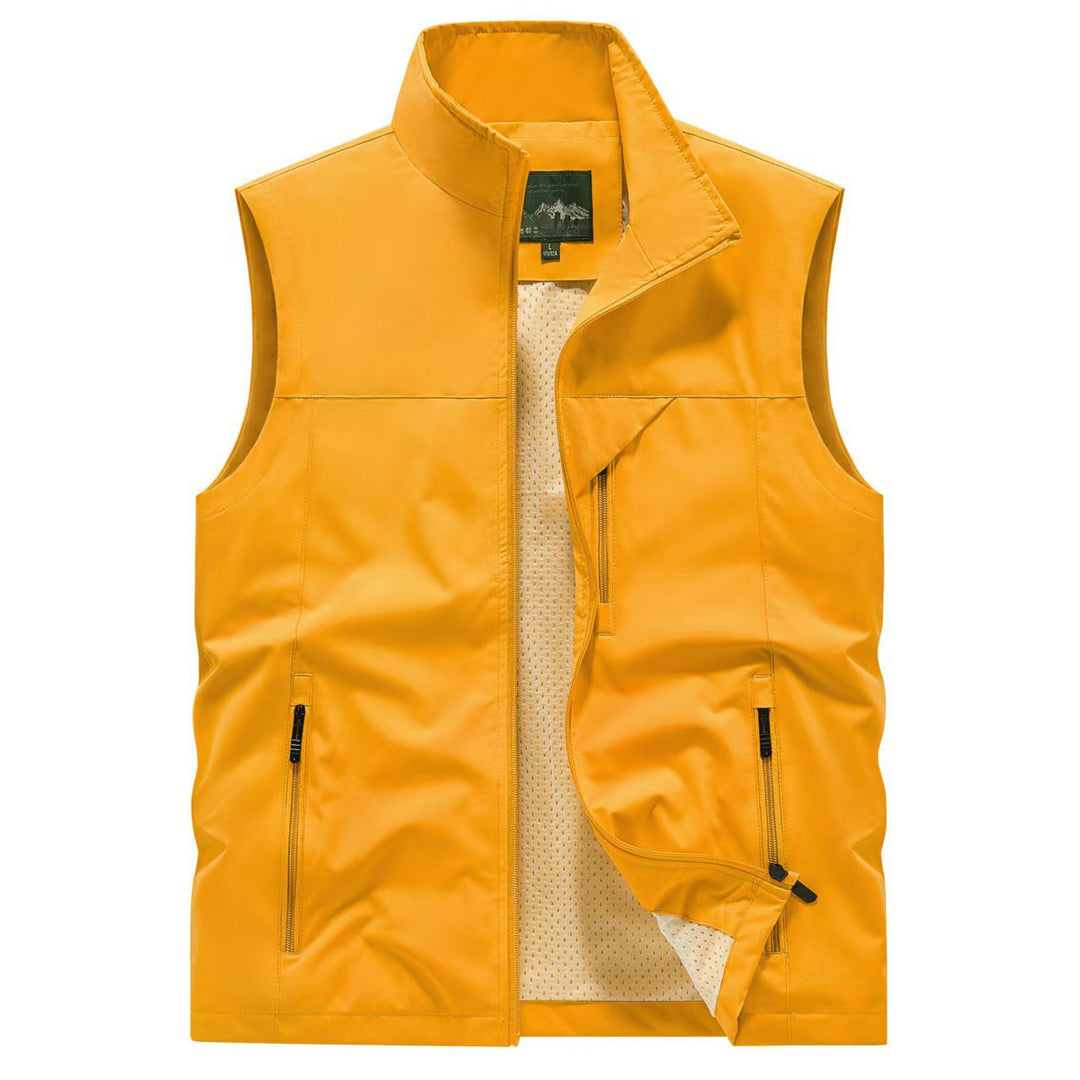Herr ventilerande softshell Utomhus väst med Mesh innerfoder och fickor med dragkedja