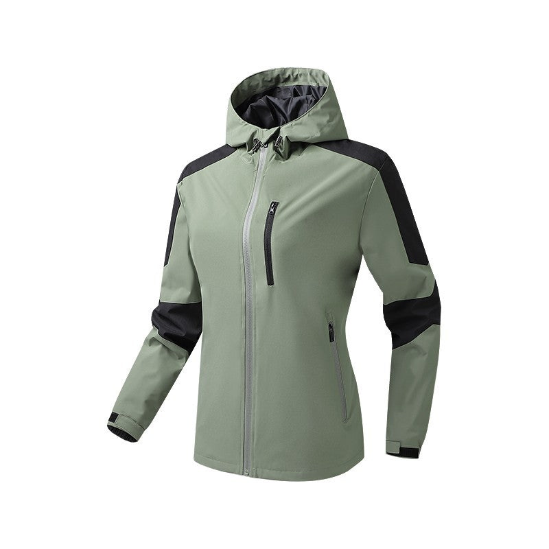 Herr Andningsbar Softshell-Hardshell Hybrid Jacka med Huva och Vattentät Dragkedjefickor