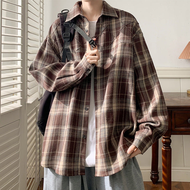 Dam avslappnad rutig mönster Overshirt