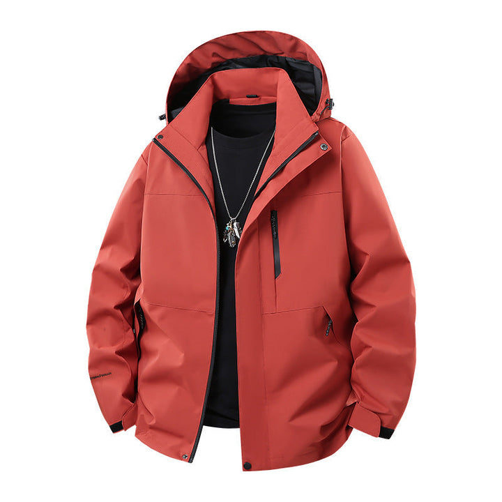 Herr Technical Softshell Regnjacka med Taped Sömmar, Justerbar Huva och Vattenavvisande Dragkedjor