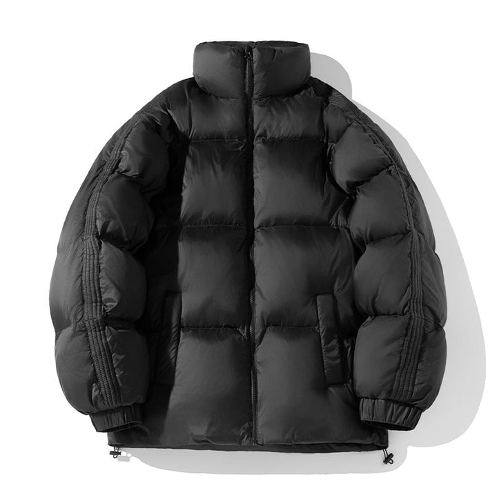 Unisex Oversize Vadderad Jacka med Hög Stå Krage, Side Arm Zippers och Drawstring