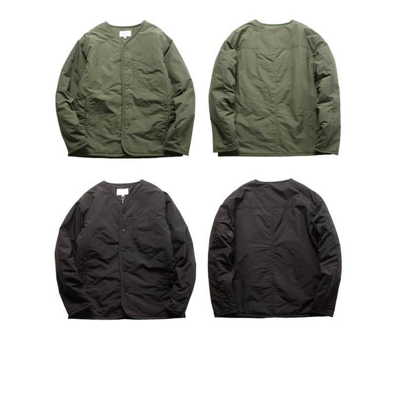 Herr fleece inner jacka med tryckknapps