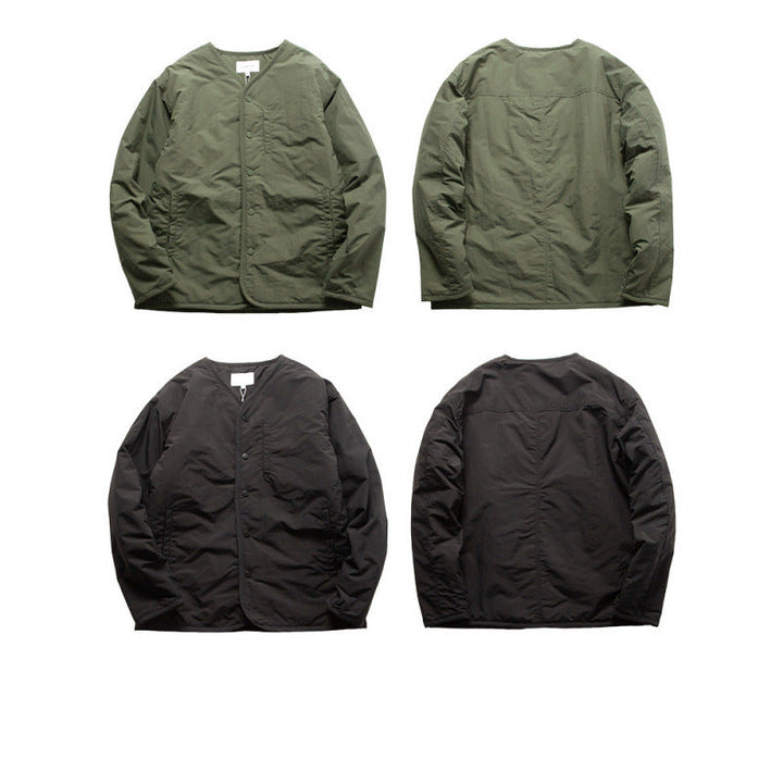 Herr fleece inner jacka med tryckknapps