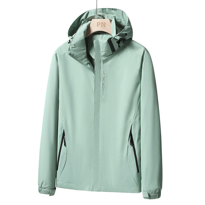 Herr Vattentät Softshell Jacka med Huva, Dragkedja Fickor och Justerbar Muddar