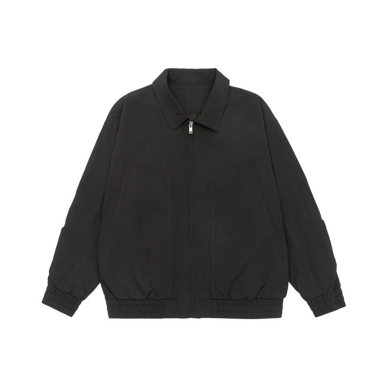 Unisex Oversized Blouson Jacka med Skjortkrage och Elastic Waistband