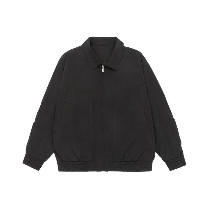 Unisex Oversized Blouson Jacka med Skjortkrage och Elastic Waistband