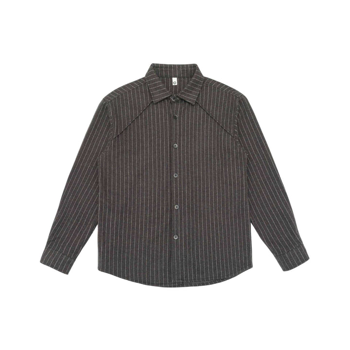 Dam Oversized Skjorta Jacka med Distinctive Axel Yoke och Pinstripes