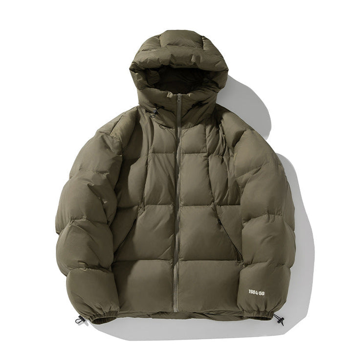 Unisex Quiltad Vadderad Jacka med Huva och Termisk Insulation