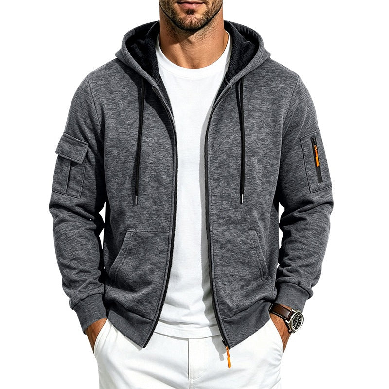 Herr Luvtröja College-Tröja Jacka med Dragkedja och Ärm Ficka
