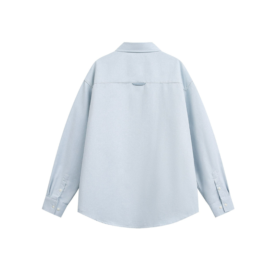 Unisex Oversized Patchwork Denim Skjorta med Boxig Skärning