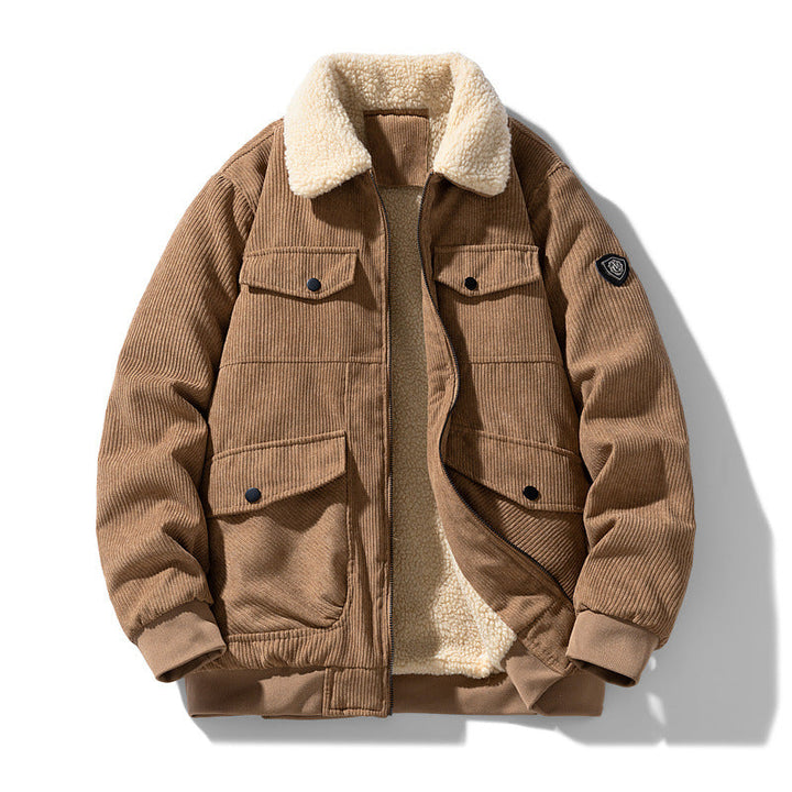 Herr Manchester Fältjacka med Teddyfoder, Quiltad Isolering, och Multifunctional Fickor