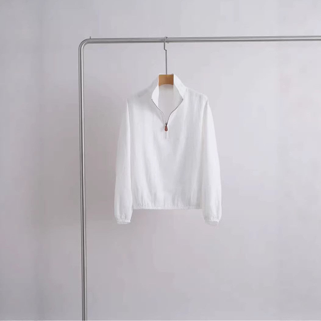 Unisex lätt kort zip anorak med ståkrage