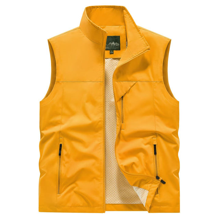 Herr ventilerande softshell Utomhus väst med Mesh innerfoder och fickor med dragkedja