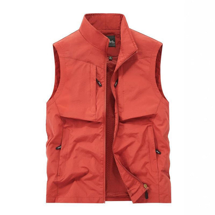 Herr Utility Utomhus Väst med Mesh Foder, Hel Dragkedja och Flera Fickor