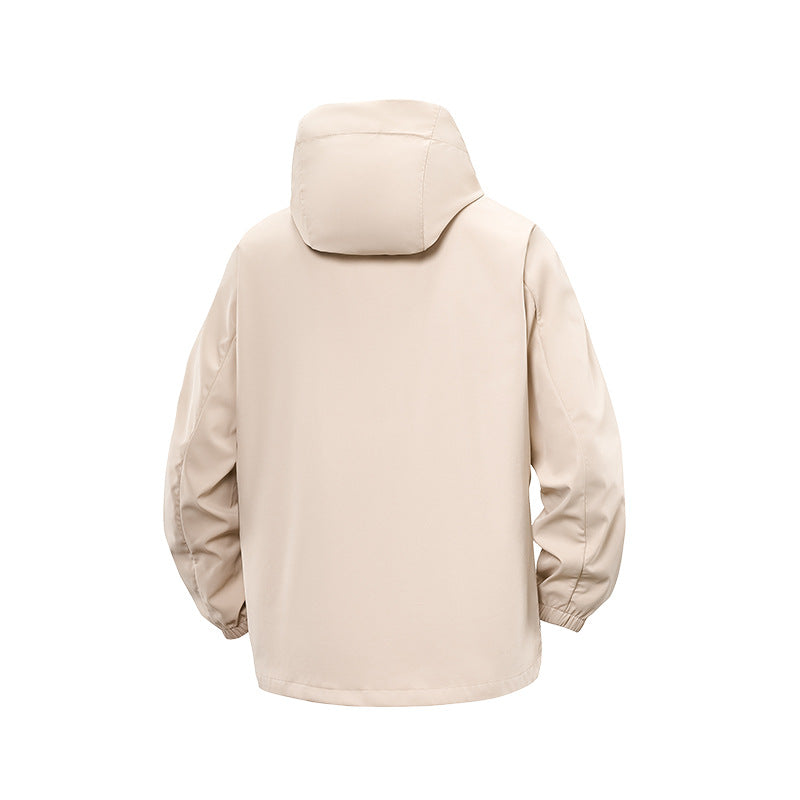 Herr Teknisk Softshell Hybrid Jacka med Fleecefoder och Justerbar Huva