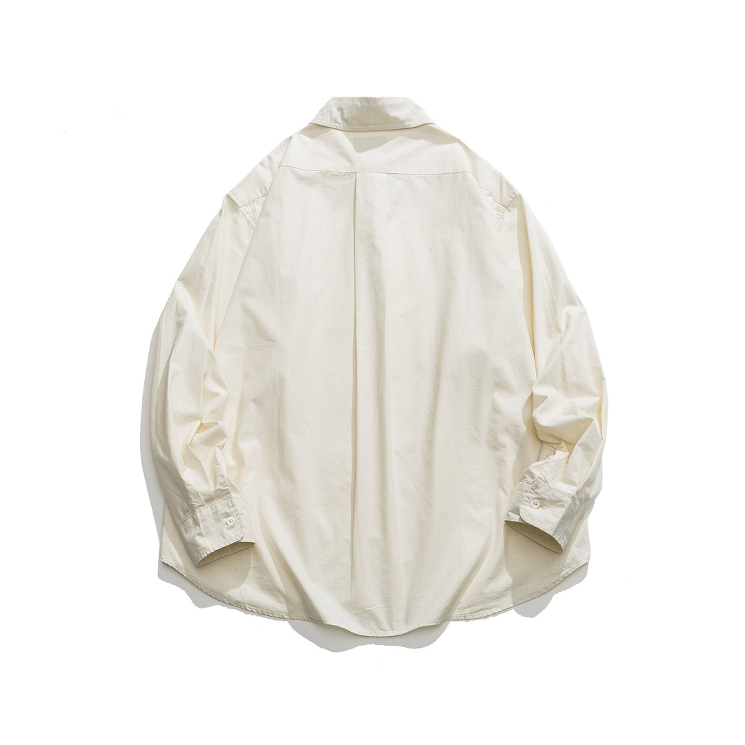 Unisex Oversized Skjorta Jacka med Side Decorative Knapp Rows och Rounded Fåll