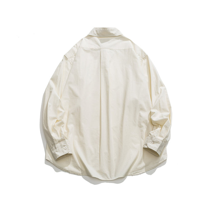 Unisex Oversized Skjorta Jacka med Side Decorative Knapp Rows och Rounded Fåll